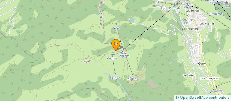 localisation de l'entreprise AUBERGE DE LA PISTE BLEUE SARL  LES VILLARDS-SUR-THONES