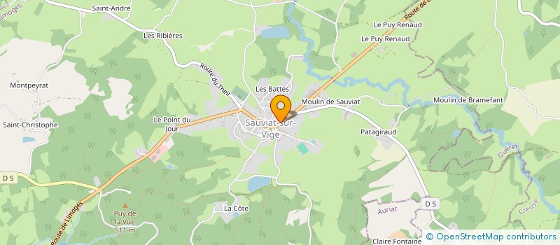 localisation de l'entreprise AUBERGE DE LA POSTE à SAUVIAT-SUR-VIGE