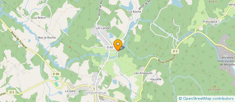 localisation de l'entreprise AUBERGE DE PONTABRIER à COMPREIGNAC