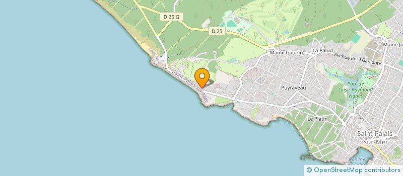 localisation de l'entreprise AUBERGE DES FALAISES à SAINT-PALAIS-SUR-MER