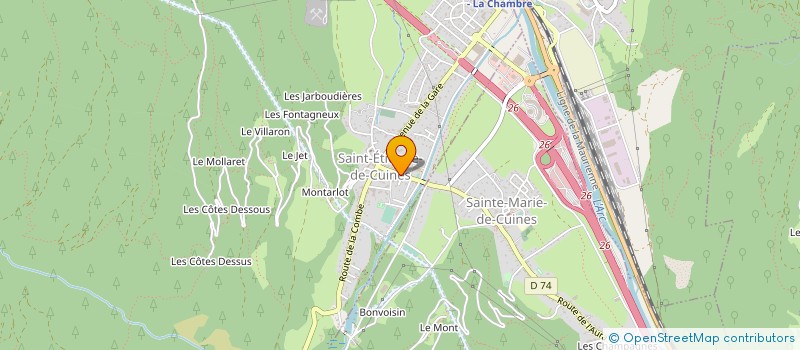 localisation de l'entreprise AUBERGE LE GLANDON MAURICE BOZON  SAINT-COLOMBAN-DES-VILLARDS