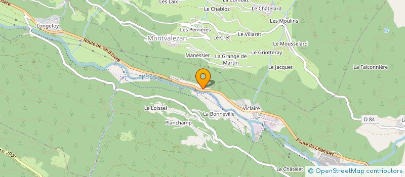 localisation de l'entreprise AUBERGE LE PERCE NEIGE D'ALICIA à SAINTE-FOY-TARENTAISE