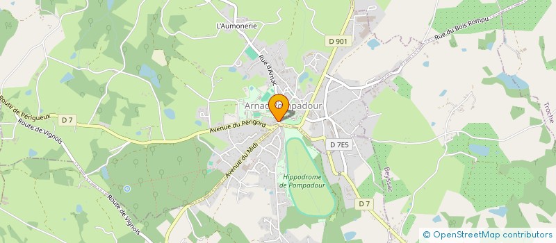 localisation de l'entreprise AUBIN COIFFURE  ARNAC-POMPADOUR