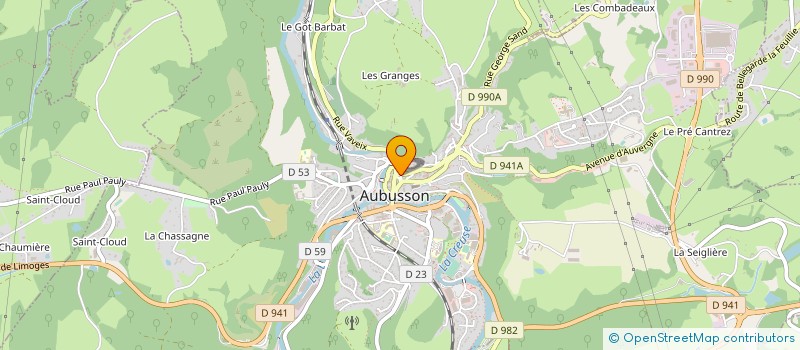 localisation de l'entreprise AUBOIS BRUNO SAS à AUBUSSON