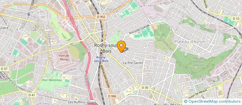 localisation de l'entreprise AUBRY à ROSNY-SOUS-BOIS