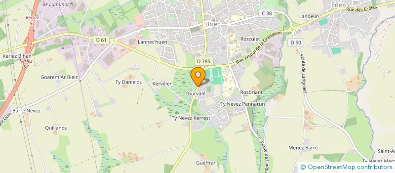 localisation de l'entreprise AUBRYCOUVERTURE  BRIEC