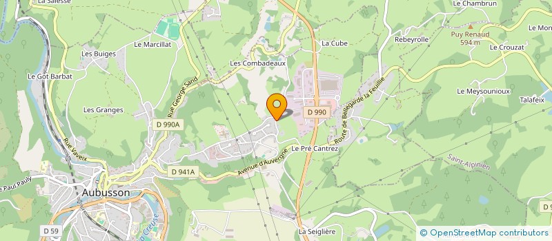 localisation de l'entreprise AUBUSSON ELECTRICITE à AUBUSSON