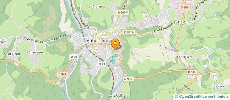 localisation de l'entreprise AUBUSSON NAUTIC CLUB à AUBUSSON