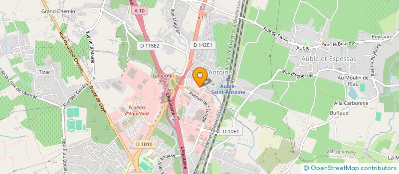 localisation de l'entreprise AUCECARS VOYAGES à SAINT-ANDRE-DE-CUBZAC