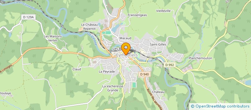 localisation de l'entreprise AUCLAIR CHAMPEAU SAS à EYMOUTIERS
