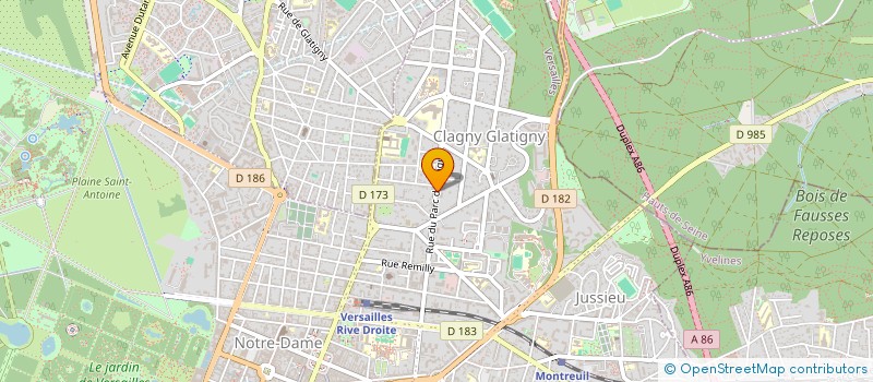 localisation de l'entreprise AUCLEUX à VERSAILLES