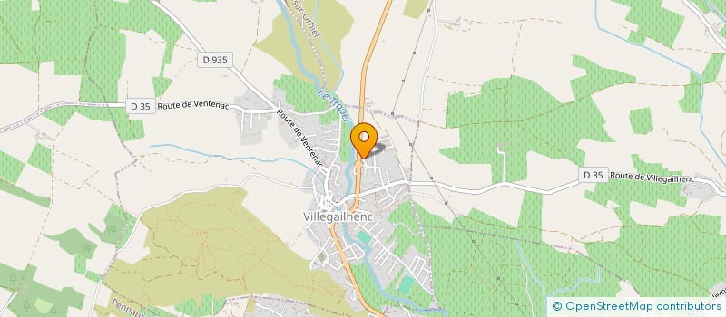 localisation de l'entreprise AUDE AGRI GREEN  VILLEGAILHENC