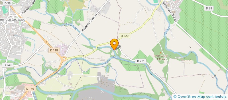 localisation de l'entreprise AUDE MARBRERIE FUNERAIRE  VILLEMOUSTAUSSOU