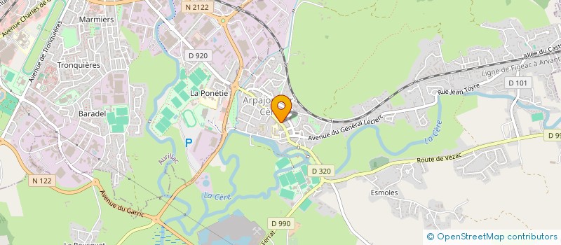 localisation de l'entreprise AUDILAB CANTAL à ARPAJON-SUR-CERE