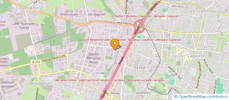 localisation de l'entreprise AUDIO-PRO à MERIGNAC