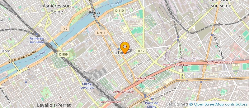 localisation de l'entreprise AUDIOVISUEL EQUIPEMENT à CLICHY