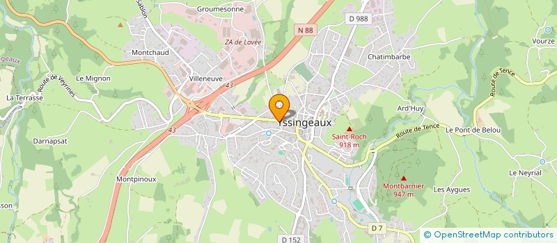 localisation de l'entreprise AUDIT CONSTRUCTION à YSSINGEAUX