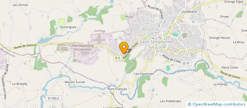 localisation de l'entreprise AUDREY LANFREY SAS  SAINT-SYMPHORIEN-SUR-COISE