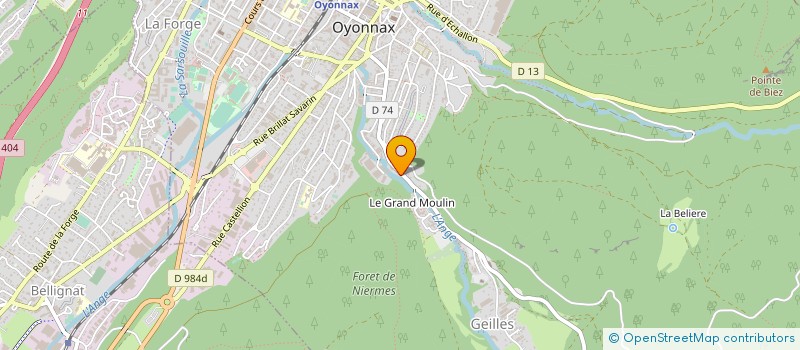 localisation de l'entreprise AUGER INDUSTRIE à OYONNAX