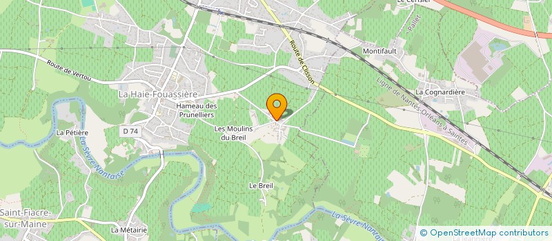 localisation de l'entreprise AUGEREAU à LA HAIE-FOUASSIERE