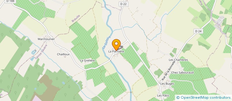 localisation de l'entreprise AUGIRON PERE ET FILS à SAINTE-SEVERE