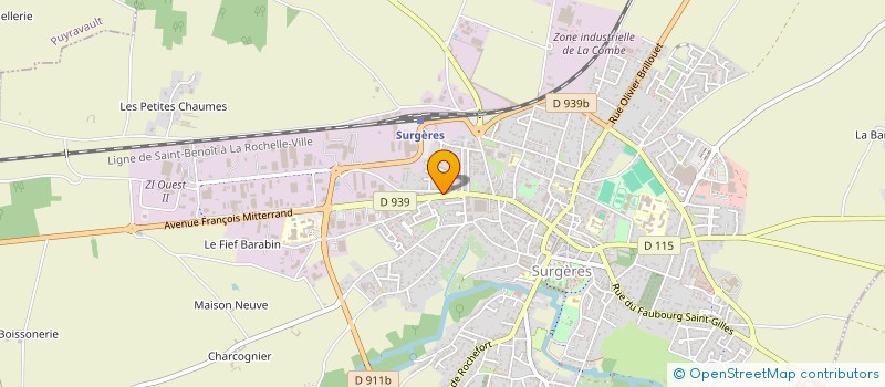 localisation de l'entreprise AUNIS ALU SARL à SURGERES