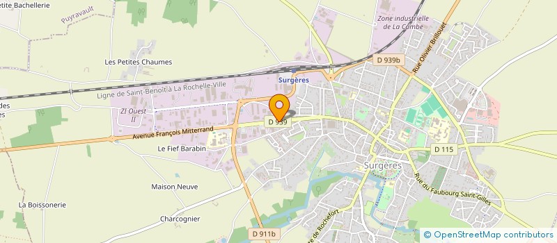 localisation de l'entreprise AUNIS COUTURE PRESTIGE  SURGERES