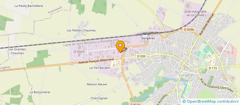 localisation de l'entreprise AUNIS PISCINES & SPAS  SURGERES