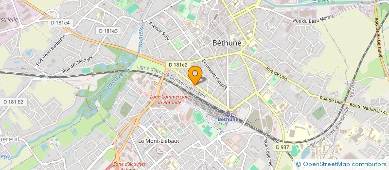 localisation de l'entreprise AUPET AUTOMOBILES à BETHUNE