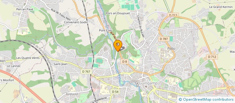 localisation de l'entreprise AURA DEVELOPMENTS LOGICIELS  GUINGAMP