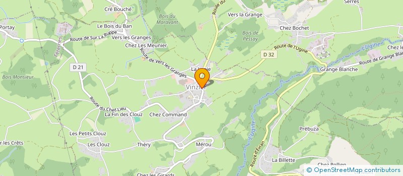 localisation de l'entreprise AURELIEN MERCIER MENUISERIE CHARPENTE à VINZIER