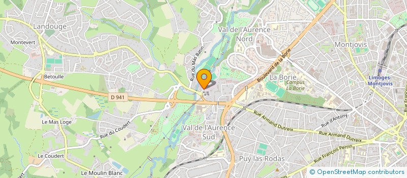 localisation de l'entreprise AURENCE - ROUSSILLON FC à LIMOGES