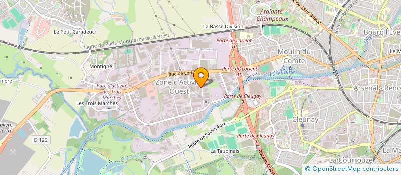 localisation de l'entreprise AURIGA à RENNES