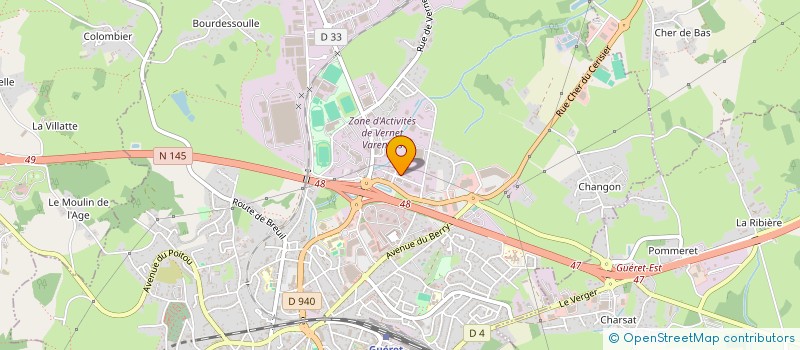 localisation de l'entreprise AUTO ACCESSOIRES LIMOUSIN à GUERET