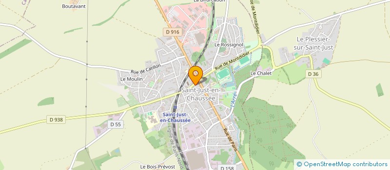 localisation de l'entreprise AUTO BILAN INSPECTION à SAINT-JUST-EN-CHAUSSEE