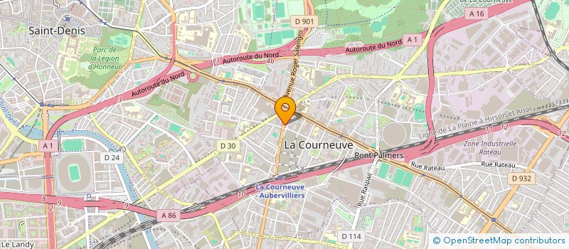 localisation de l'entreprise AUTO BILAN MADINA à LA COURNEUVE