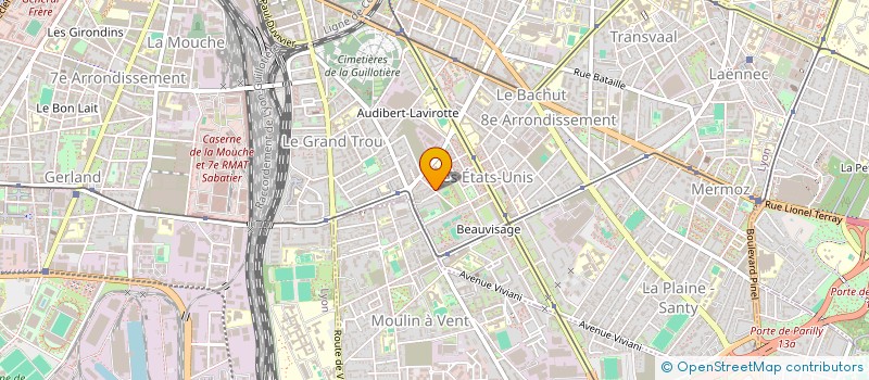 localisation de l'entreprise AUTO CARROSSERIE DU 8EME à LYON