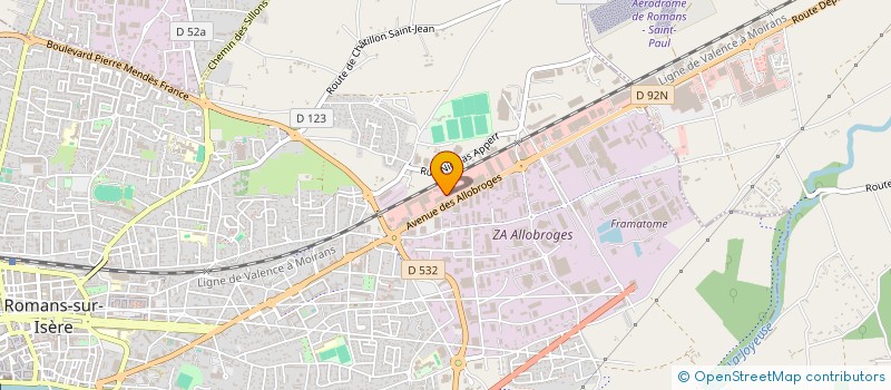 localisation de l'entreprise AUTO CENTER 26 à ROMANS-SUR-ISERE