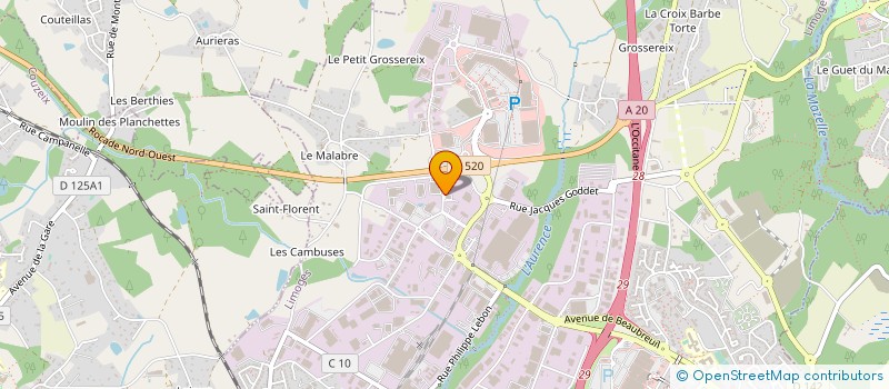 localisation de l'entreprise AUTO CONTROLE à LIMOGES