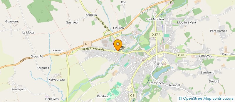 localisation de l'entreprise AUTO CONTROLE CENTRE BRETAGNE  GOURIN