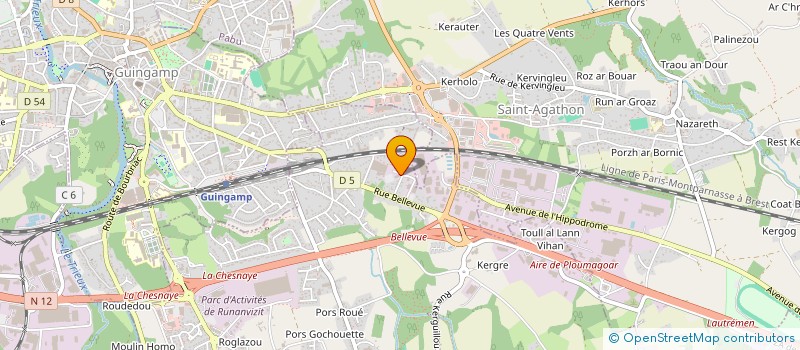 localisation de l'entreprise AUTO CONTROLE DE KERPRAT à QUEMPER-GUEZENNEC