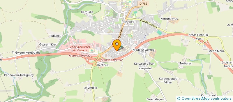 localisation de l'entreprise AUTO CONTROLE DE L'AULNE  PLEYBEN