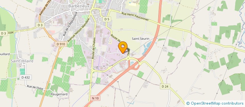 localisation de l'entreprise AUTO CONTROLE DE VEHICULES à BARBEZIEUX-SAINT-HILAIRE