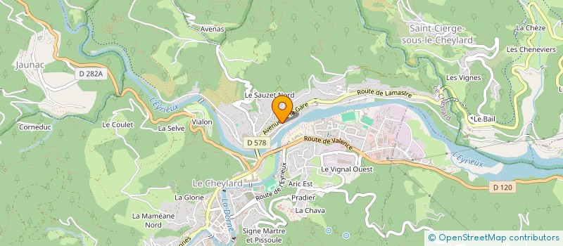 localisation de l'entreprise AUTO CONTROLE DES BOUTIERES à LE CHEYLARD