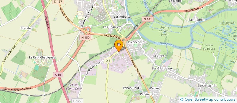 localisation de l'entreprise AUTO-CONTROLE DES CHARRIERS à SAINTES