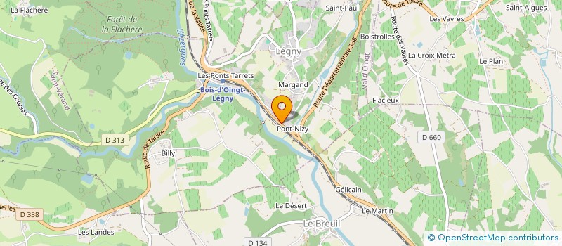 localisation de l'entreprise AUTO CONTROLE DES PIERRES DOREES  LEGNY