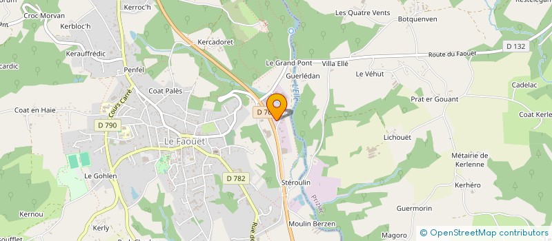 localisation de l'entreprise AUTO CONTROLE DES RIVIERES  LE FAOUET