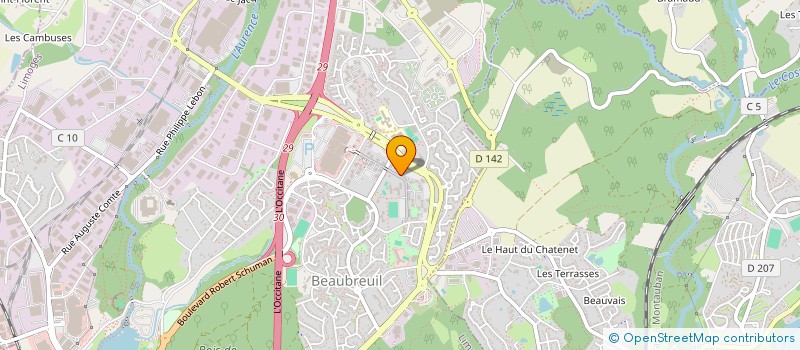 localisation de l'entreprise AUTO ECOLE DE BEAUBREUIL à LIMOGES