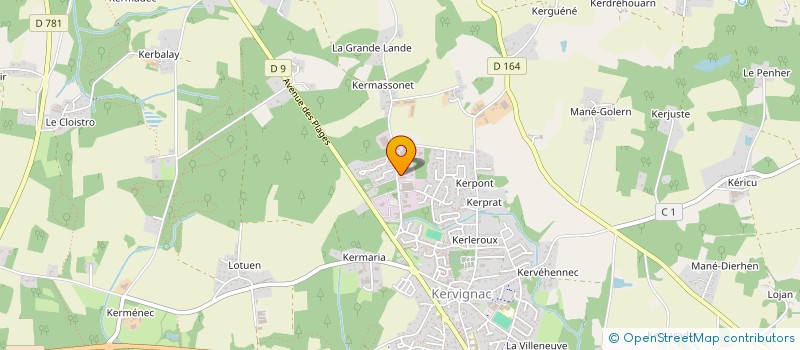 localisation de l'entreprise AUTO-ECOLE MASSET BARRAUX  KERVIGNAC