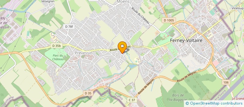 localisation de l'entreprise AUTO KARTING +  PREVESSIN-MOENS